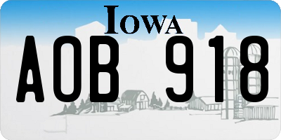 IA license plate AOB918