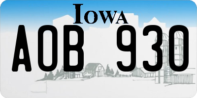 IA license plate AOB930