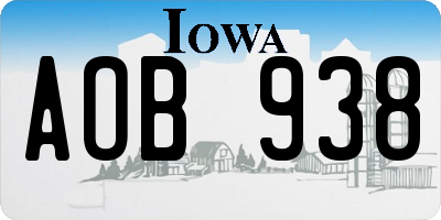 IA license plate AOB938