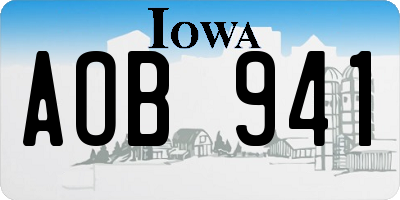 IA license plate AOB941