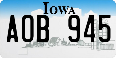 IA license plate AOB945