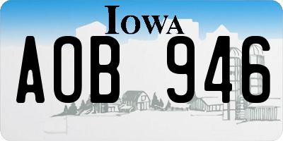 IA license plate AOB946