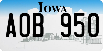 IA license plate AOB950