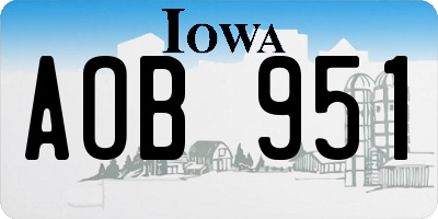 IA license plate AOB951