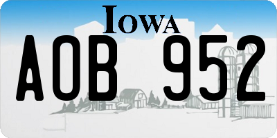 IA license plate AOB952