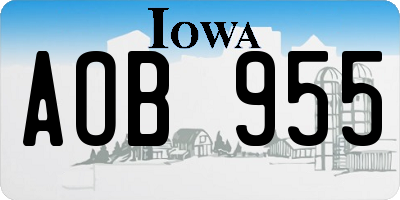 IA license plate AOB955