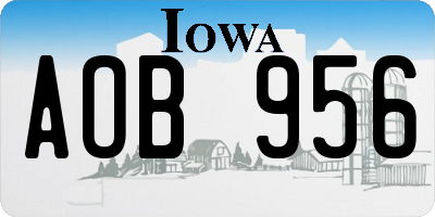IA license plate AOB956
