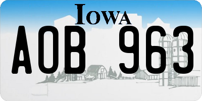 IA license plate AOB963