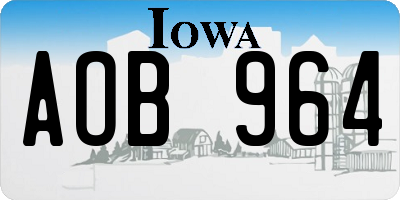IA license plate AOB964