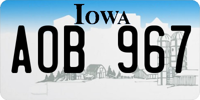 IA license plate AOB967