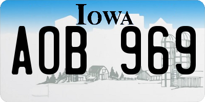 IA license plate AOB969