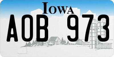IA license plate AOB973