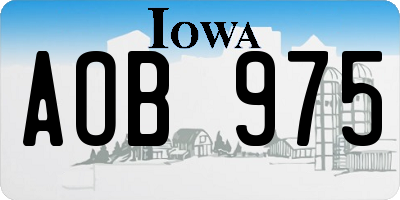 IA license plate AOB975