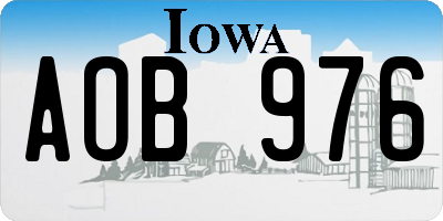 IA license plate AOB976