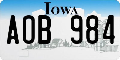 IA license plate AOB984