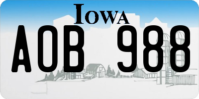 IA license plate AOB988