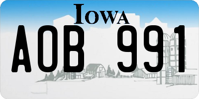 IA license plate AOB991
