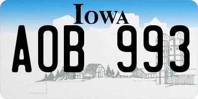 IA license plate AOB993