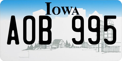 IA license plate AOB995