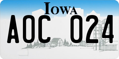 IA license plate AOC024