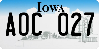 IA license plate AOC027