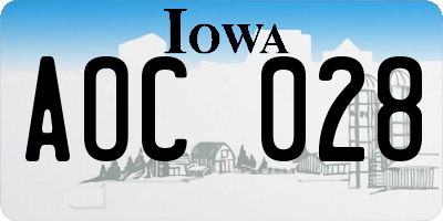 IA license plate AOC028