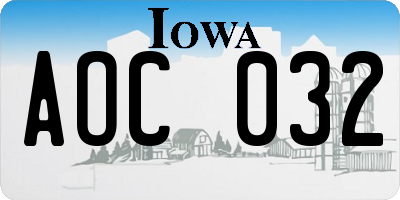 IA license plate AOC032