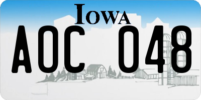 IA license plate AOC048