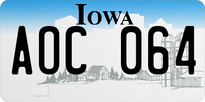 IA license plate AOC064