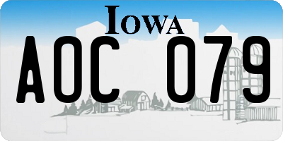 IA license plate AOC079