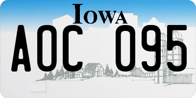 IA license plate AOC095