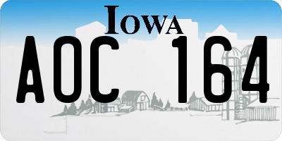 IA license plate AOC164