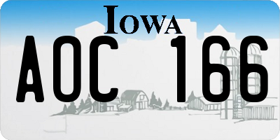 IA license plate AOC166