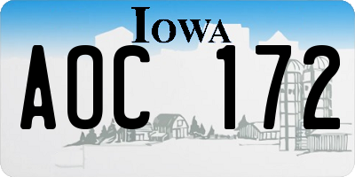 IA license plate AOC172