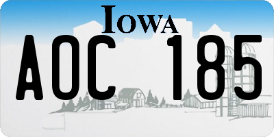 IA license plate AOC185