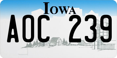 IA license plate AOC239