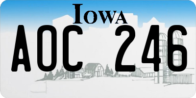 IA license plate AOC246