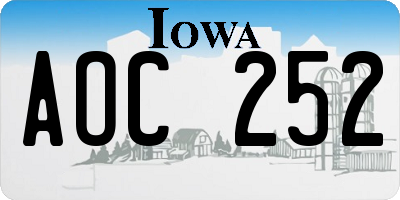 IA license plate AOC252