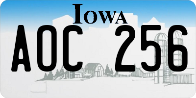 IA license plate AOC256