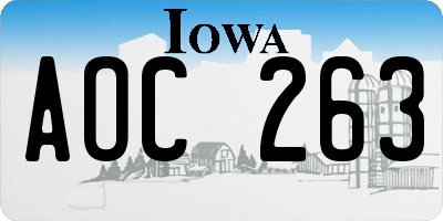 IA license plate AOC263