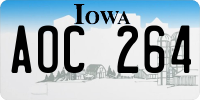 IA license plate AOC264