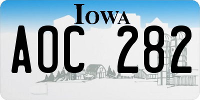 IA license plate AOC282