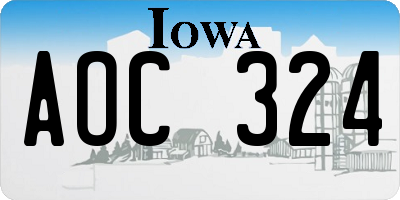 IA license plate AOC324