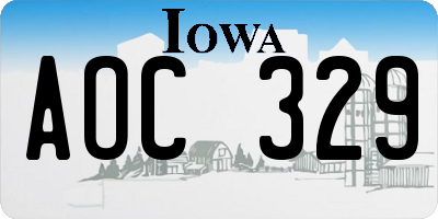 IA license plate AOC329