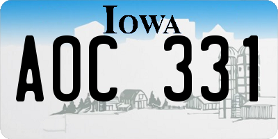 IA license plate AOC331