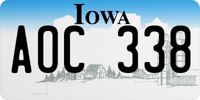 IA license plate AOC338