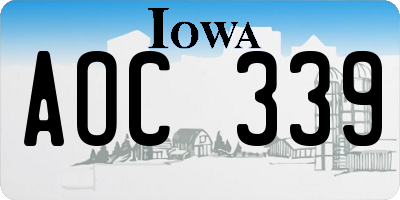 IA license plate AOC339