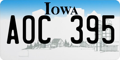 IA license plate AOC395