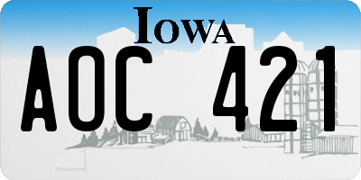 IA license plate AOC421
