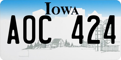 IA license plate AOC424